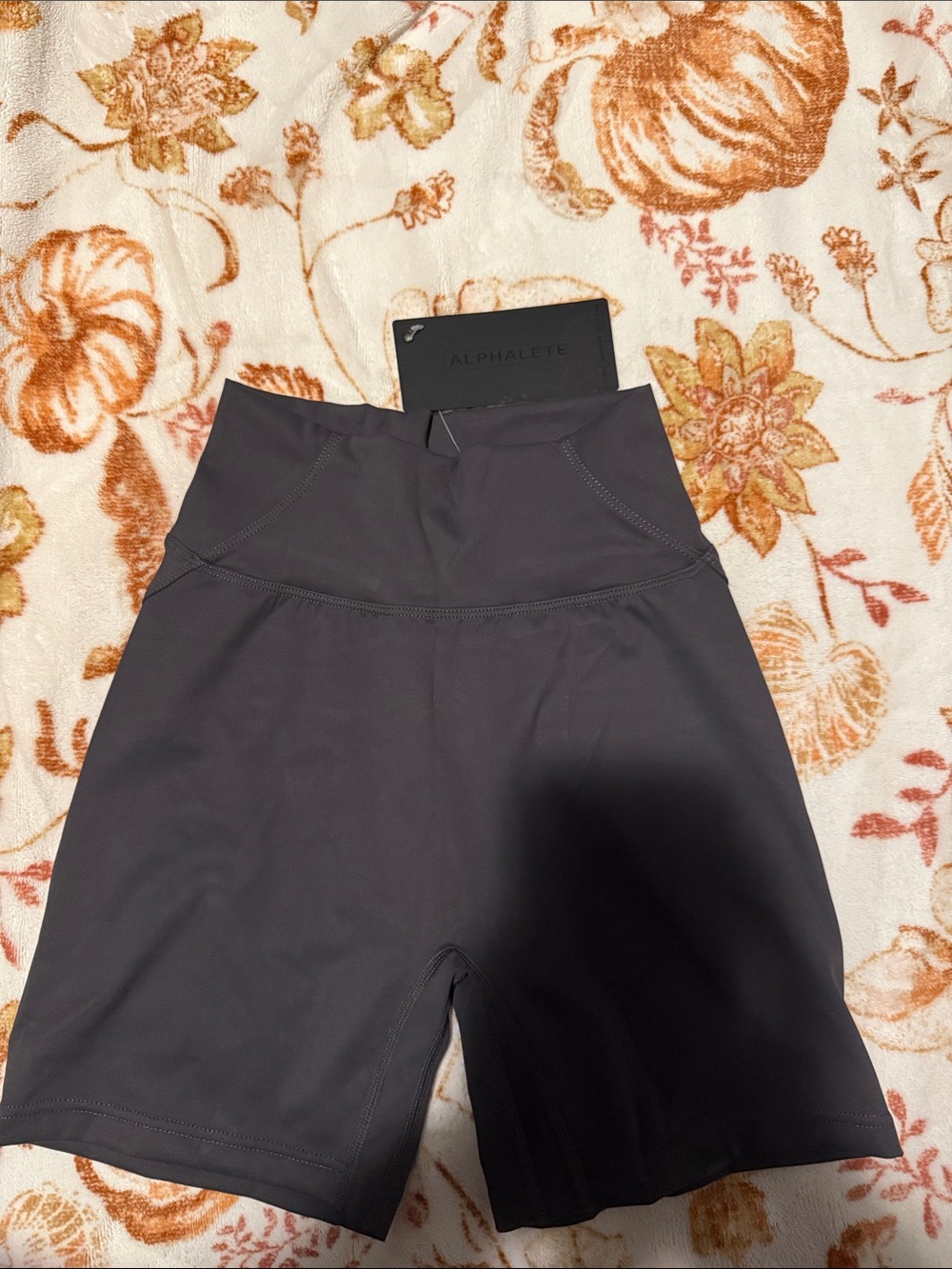 Alphalete High-Waist Dark Grey Bike Shorts